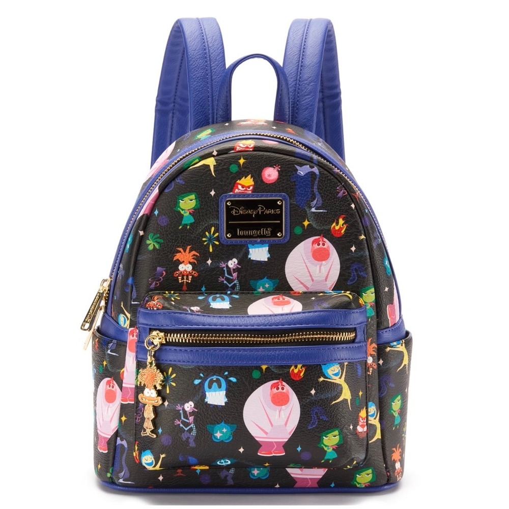 Loungefly Disney Parks Inside Out 2 Mini Backpack Womens Black Blue New Emotions